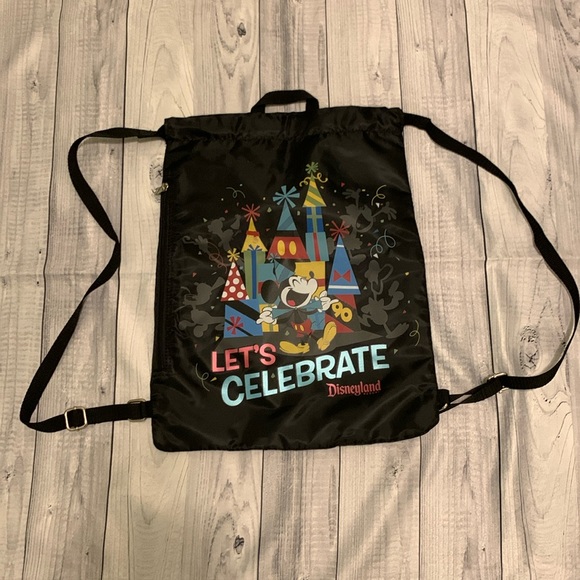 Disney Parks Disneyland Let’s Celebrate Mickeys 90th Drawstring Bag NWT - Picture 1 of 5